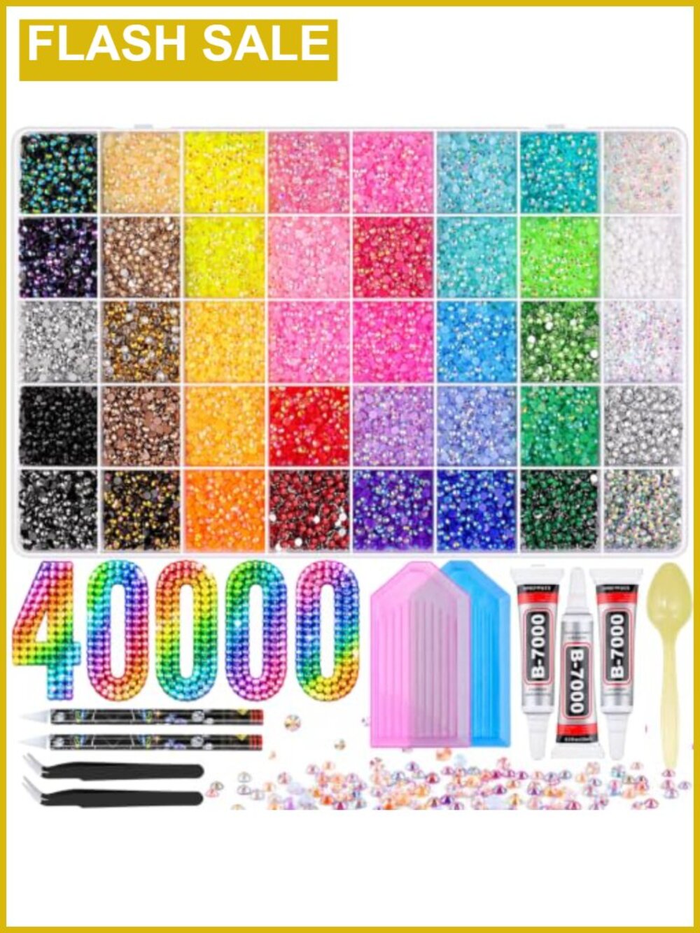 3mm Resin Rhinestones Bedazzling Kit with Tools